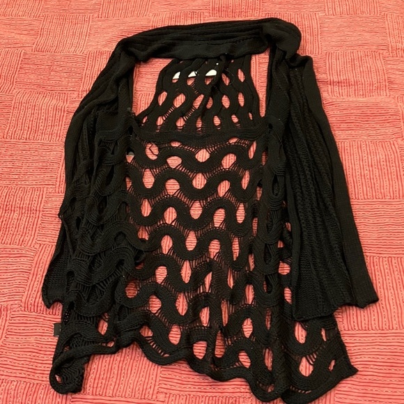 BCBGMaxAzria medium Womens New with tags Black Open-Knit Sweater - Picture 9 of 16